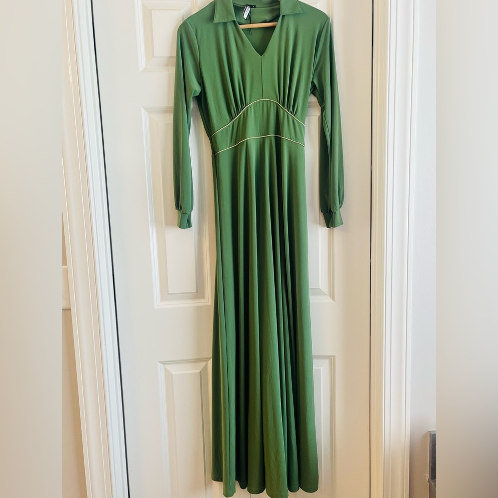 KohKoh Green Retro Maxi Dress